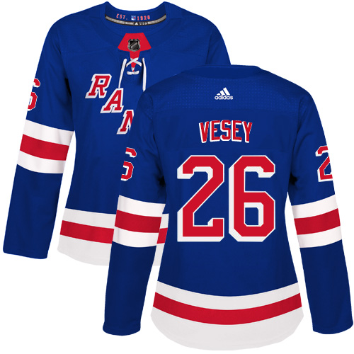 Adidas Rangers #26 Jimmy Vesey Royal Blue Home Authentic Women's Stitched NHL Jersey