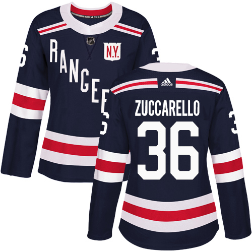 Adidas Rangers #36 Mats Zuccarello Navy Blue Authentic 2018 Winter Classic Women's Stitched NHL Jersey