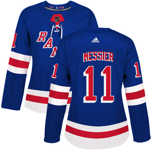 Adidas Rangers #11 Mark Messier Royal Blue Home Authentic Women's Stitched NHL Jersey