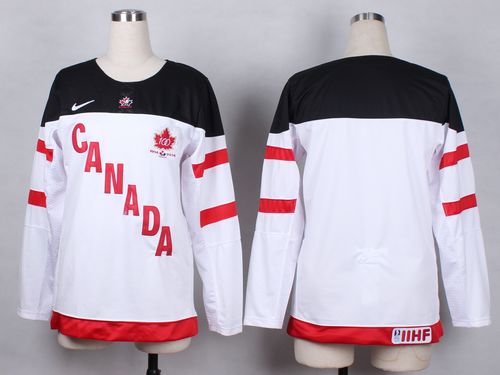 Team Canada Blank White 100th Anniversary Women's Stitched NHL Jersey
