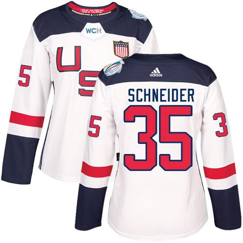 Team USA #35 Cory Schneider White 2016 World Cup Women's Stitched NHL Jersey Team USA #35 Cory Schneider White 2016 World Cup Women's Stitched NHL Jersey