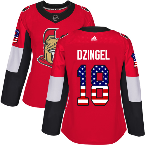 Adidas Senators #18 Ryan Dzingel Red Home Authentic USA Flag Women's Stitched NHL Jersey Adidas Senators #18 Ryan Dzingel Red Home Authentic USA Flag Women's Stitched NHL Jersey