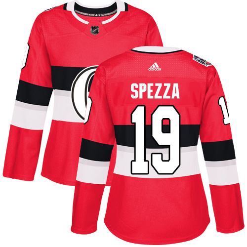 Adidas Senators #19 Jason Spezza Red Authentic 2017 100 Classic Women's Stitched NHL Jersey