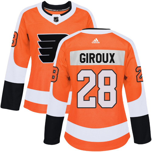 Adidas Flyers #28 Claude Giroux Orange Home Authentic Women's Stitched NHL Jersey