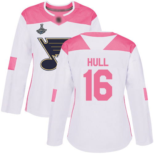 Adidas Blues #16 Brett Hull White/Pink Authentic Fashion Stanley Cup Champions Women's Stitched NHL Jersey Adidas Blues #16 Brett Hull White/Pink Authentic Fashion Stanley Cup Champions Women's Stitched NHL Jersey