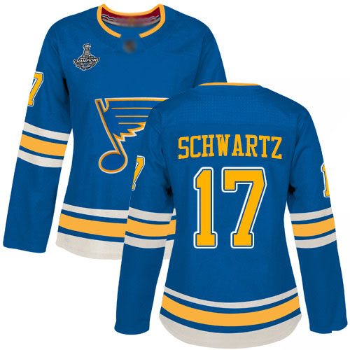 Adidas Blues #17 Jaden Schwartz Blue Alternate Authentic Stanley Cup Champions Women's Stitched NHL Jersey Adidas Blues #17 Jaden Schwartz Blue Alternate Authentic Stanley Cup Champions Women's Stitched NHL Jersey