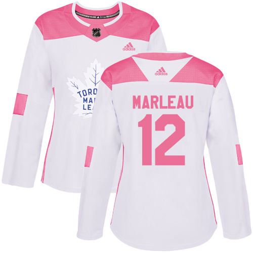 Adidas Maple Leafs #12 Patrick Marleau White/Pink Authentic Fashion Women's Stitched NHL Jersey