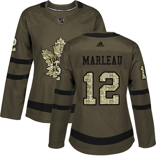 Adidas Maple Leafs #12 Patrick Marleau Green Salute to Service Women's Stitched NHL Jersey