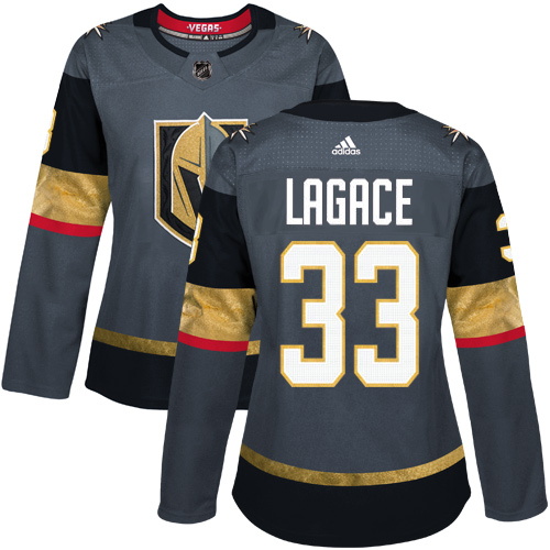 Adidas Golden Knights #33 Maxime Lagace Grey Home Authentic Women's Stitched NHL Jersey