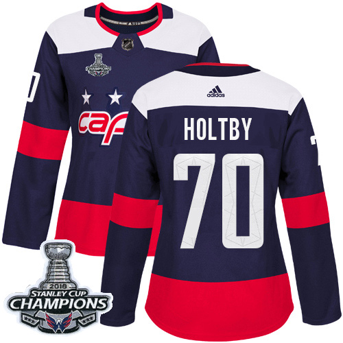 Adidas Capitals #70 Braden Holtby Navy Authentic 2018 Stadium Series Stanley Cup Final Champions Women's Stitched NHL Jersey Adidas Capitals #70 Braden Holtby Navy Authentic 2018 Stadium Series Stanley Cup Final Champions Women's Stitched NHL Jersey