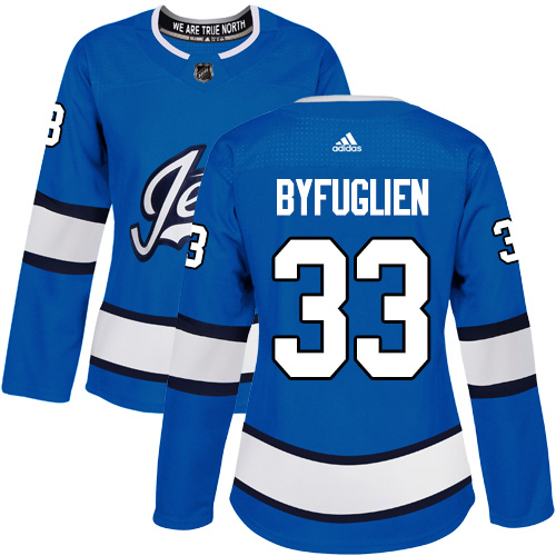 Adidas Jets #33 Dustin Byfuglien Blue Alternate Authentic Women's Stitched NHL Jersey