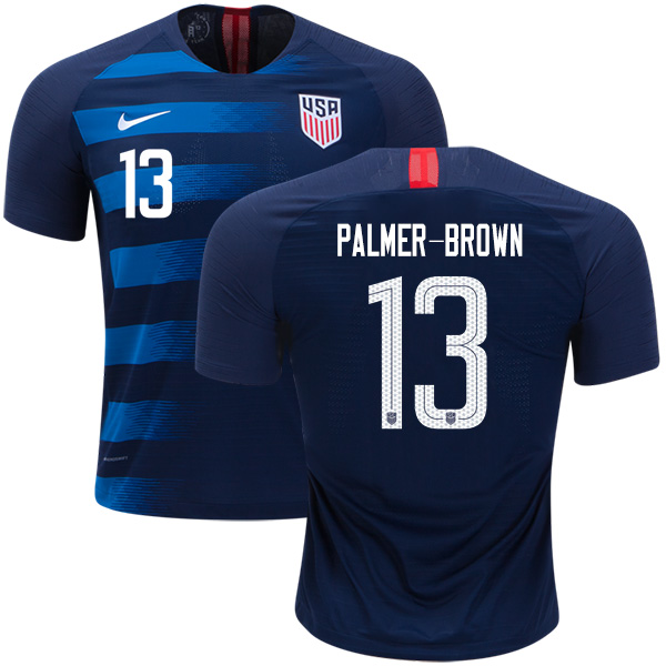Women's USA #13 Palmer-Brown Away Soccer Country Jersey Women's USA #13 Palmer-Brown Away Soccer Country Jersey