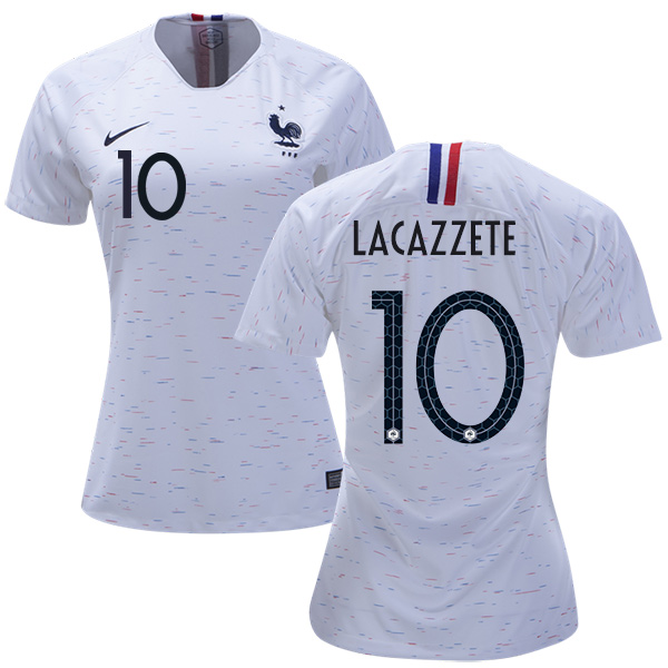 Women's France #10 Lacazzete Away Soccer Country Jersey Women's France #10 Lacazzete Away Soccer Country Jersey