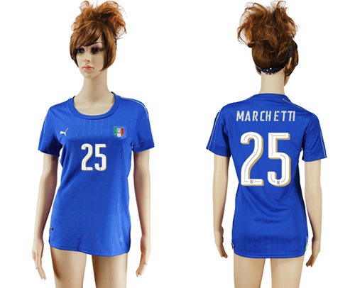 Women's Italy #25 Marchetti Home Soccer Country Jersey