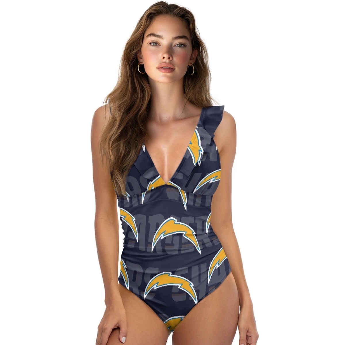 Women's Los Angeles Chargers Coverage Comfortable Swimwear Beachwear Bathing Bikini Sets/Swimwear/Swimsuits 001(Pls check description for details)