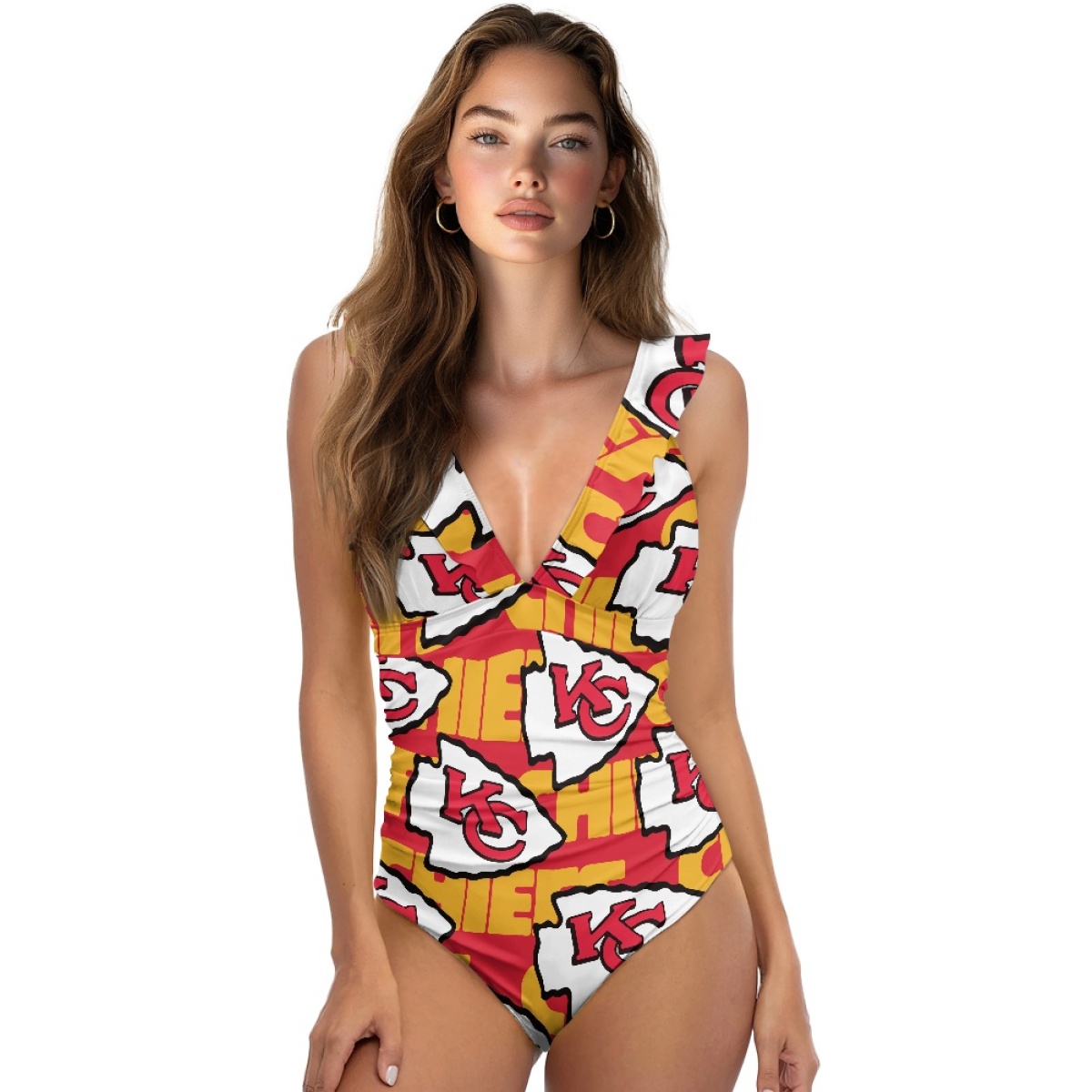 Women's Kansas City Chiefs Coverage Comfortable Swimwear Beachwear Bathing Bikini Sets/Swimwear/Swimsuits 001(Pls check description for details)