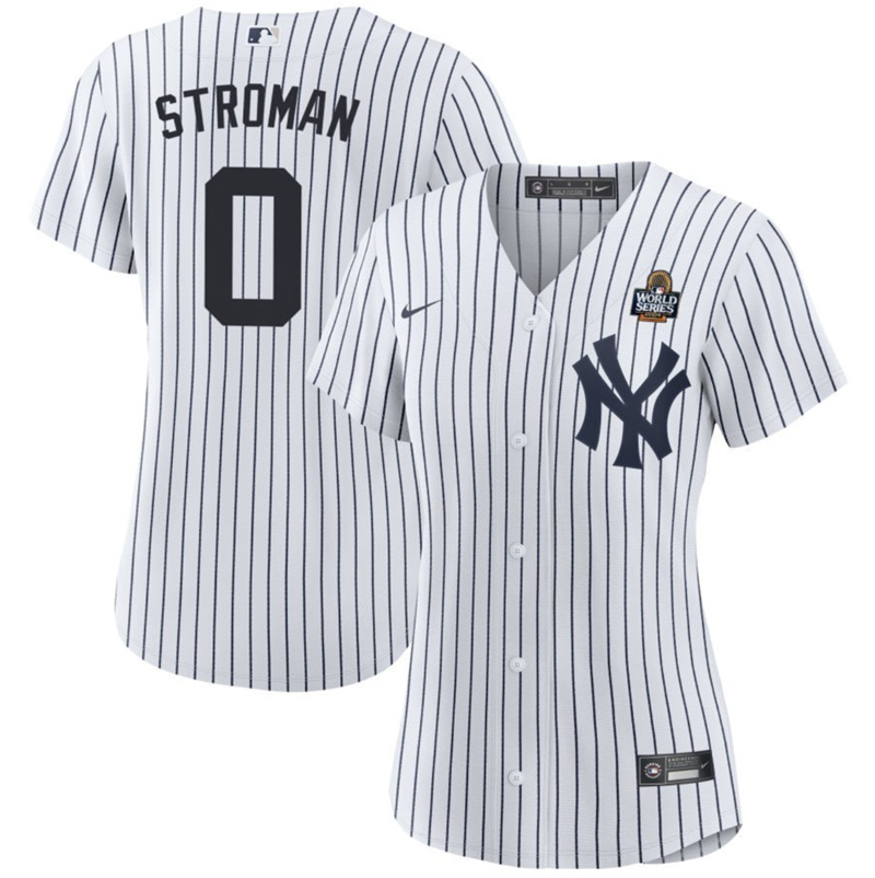 Women's New York Yankees #0 Marcus Stroman White 2024 World Series With Name Cool Base Stitched Baseball Jersey(Run Small) Women's New York Yankees #0 Marcus Stroman White 2024 World Series With Name Cool Base Stitched Baseball Jersey(Run Small)