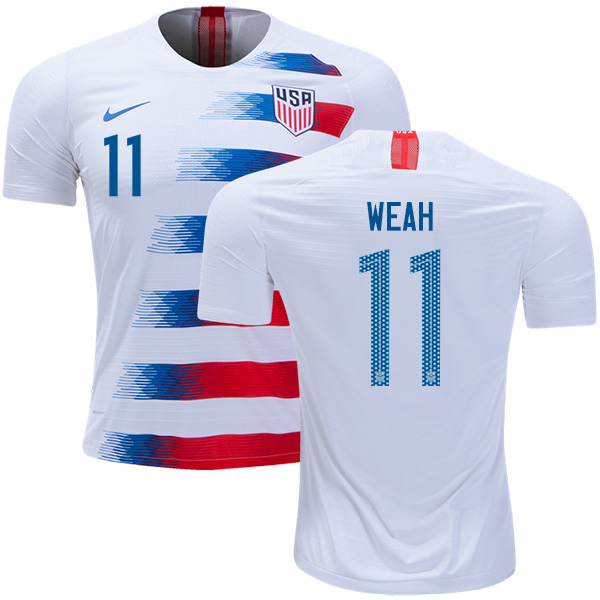USA #11 Weah Home Kid Soccer Country Jersey USA #11 Weah Home Kid Soccer Country Jersey