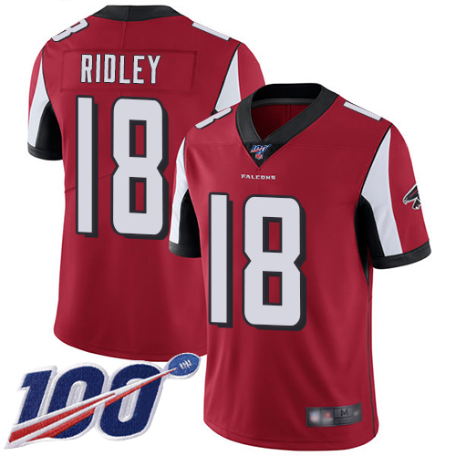 Nike Falcons #18 Calvin Ridley Red Team Color Youth Stitched NFL 100th Season Vapor Limited Jersey Nike Falcons #18 Calvin Ridley Red Team Color Youth Stitched NFL 100th Season Vapor Limited Jersey