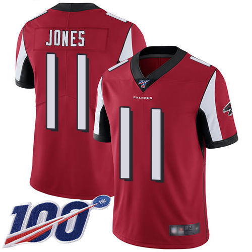 Nike Falcons #11 Julio Jones Red Team Color Youth Stitched NFL 100th Season Vapor Limited Jersey Nike Falcons #11 Julio Jones Red Team Color Youth Stitched NFL 100th Season Vapor Limited Jersey