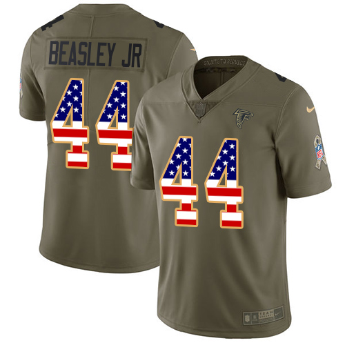 Nike Falcons #44 Vic Beasley Jr Olive/USA Flag Youth Stitched NFL Limited 2017 Salute to Service Jersey