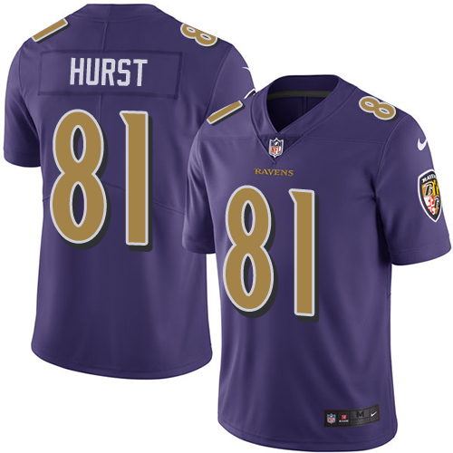 Nike Ravens #81 Hayden Hurst Purple Youth Stitched NFL Limited Rush Jersey Nike Ravens #81 Hayden Hurst Purple Youth Stitched NFL Limited Rush Jersey