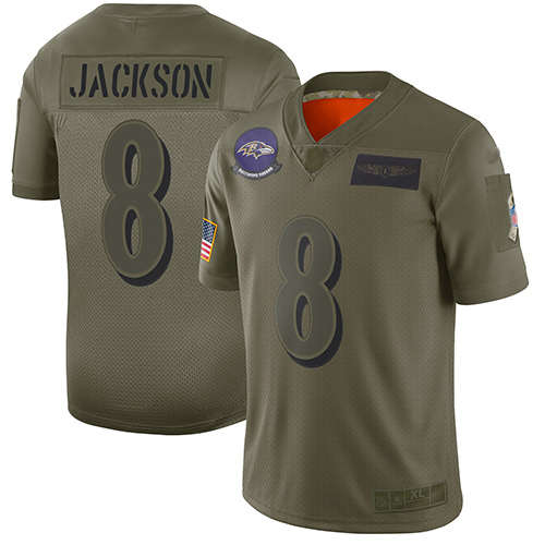 Nike Ravens #8 Lamar Jackson Camo Youth Stitched NFL Limited 2019 Salute to Service Jersey Nike Ravens #8 Lamar Jackson Camo Youth Stitched NFL Limited 2019 Salute to Service Jersey