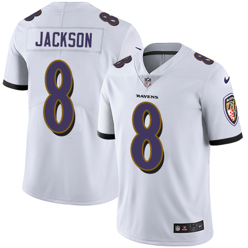 Nike Ravens #8 Lamar Jackson White Youth Stitched NFL Vapor Untouchable Limited Jersey Nike Ravens #8 Lamar Jackson White Youth Stitched NFL Vapor Untouchable Limited Jersey