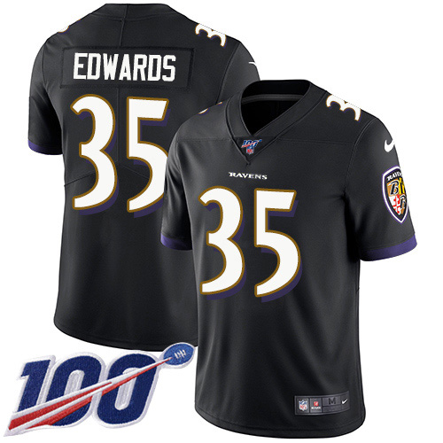 Nike Ravens #35 Gus Edwards Black Alternate Youth Stitched NFL 100th Season Vapor Untouchable Limited Jersey Nike Ravens #35 Gus Edwards Black Alternate Youth Stitched NFL 100th Season Vapor Untouchable Limited Jersey