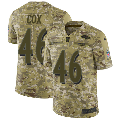 Nike Ravens #46 Morgan Cox Camo Youth Stitched NFL Limited 2018 Salute to Service Jersey Nike Ravens #46 Morgan Cox Camo Youth Stitched NFL Limited 2018 Salute to Service Jersey