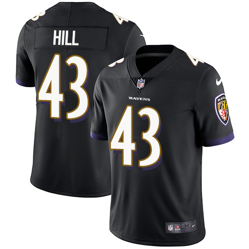 Nike Ravens #43 Justice Hill Black Alternate Youth Stitched NFL Vapor Untouchable Limited Jersey Nike Ravens #43 Justice Hill Black Alternate Youth Stitched NFL Vapor Untouchable Limited Jersey