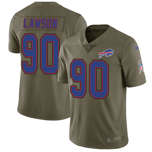 Nike Bills #90 Shaq Lawson Olive Youth Stitched NFL Limited 2017 Salute to Service Jersey