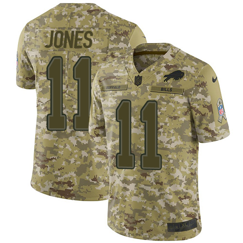 Nike Bills #11 Zay Jones Camo Youth Stitched NFL Limited 2018 Salute to Service Jersey