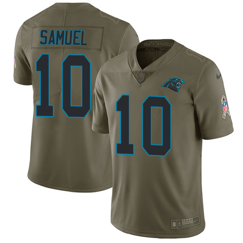Nike Panthers #10 Curtis Samuel Olive Youth Stitched NFL Limited 2017 Salute to Service Jersey