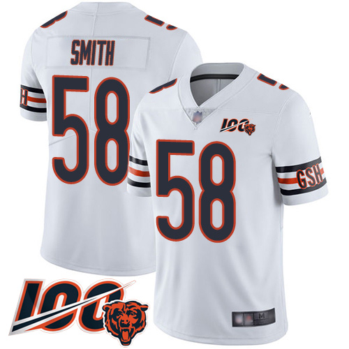 Nike Bears #58 Roquan Smith White Youth Stitched NFL 100th Season Vapor Limited Jersey