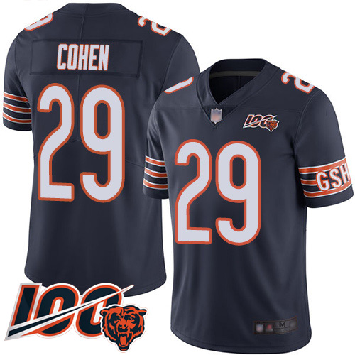 Nike Bears #29 Tarik Cohen Navy Blue Team Color Youth Stitched NFL 100th Season Vapor Limited Jersey
