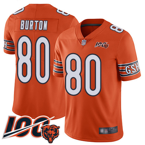 Nike Bears #80 Trey Burton Orange Youth Stitched NFL Limited Rush 100th Season Jersey