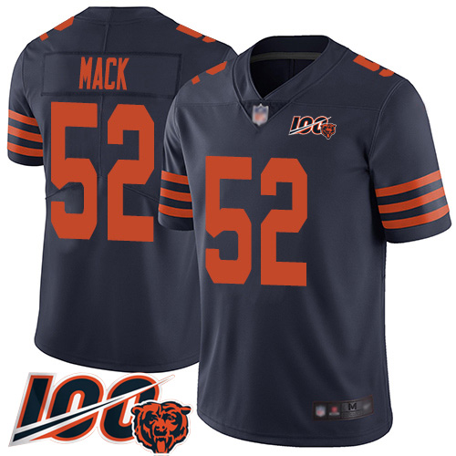 Nike Bears #52 Khalil Mack Navy Blue Alternate Youth Stitched NFL 100th Season Vapor Limited Jersey Nike Bears #52 Khalil Mack Navy Blue Alternate Youth Stitched NFL 100th Season Vapor Limited Jersey