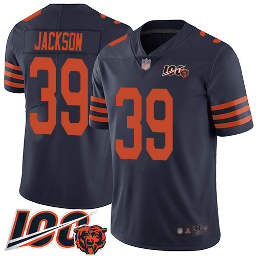 Nike Bears #39 Eddie Jackson Navy Blue Alternate Youth Stitched NFL 100th Season Vapor Limited Jersey Nike Bears #39 Eddie Jackson Navy Blue Alternate Youth Stitched NFL 100th Season Vapor Limited Jersey