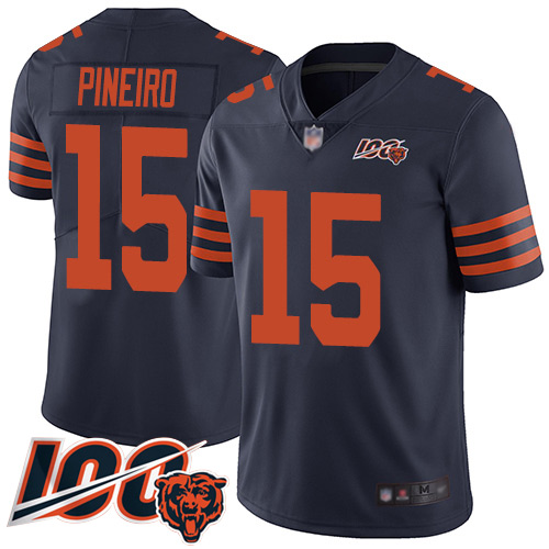 Nike Bears #15 Eddy Pineiro Navy Blue Alternate Youth Stitched NFL 100th Season Vapor Limited Jersey Nike Bears #15 Eddy Pineiro Navy Blue Alternate Youth Stitched NFL 100th Season Vapor Limited Jersey