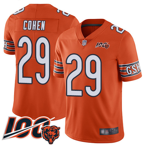Nike Bears #29 Tarik Cohen Orange Youth Stitched NFL Limited Rush 100th Season Jersey Nike Bears #29 Tarik Cohen Orange Youth Stitched NFL Limited Rush 100th Season Jersey