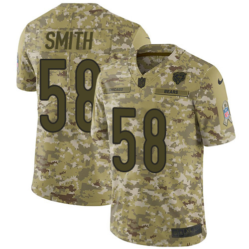 Nike Bears #58 Roquan Smith Camo Youth Stitched NFL Limited 2018 Salute to Service Jersey Nike Bears #58 Roquan Smith Camo Youth Stitched NFL Limited 2018 Salute to Service Jersey