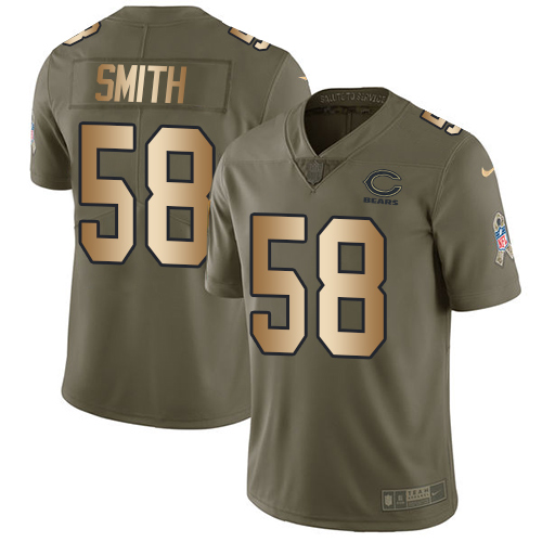 Nike Bears #58 Roquan Smith Olive/Gold Youth Stitched NFL Limited 2017 Salute to Service Jersey