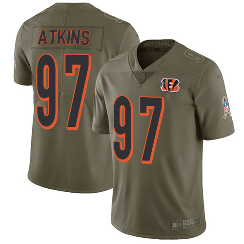 Nike Bengals #97 Geno Atkins Olive Youth Stitched NFL Limited 2017 Salute to Service Jersey Nike Bengals #97 Geno Atkins Olive Youth Stitched NFL Limited 2017 Salute to Service Jersey