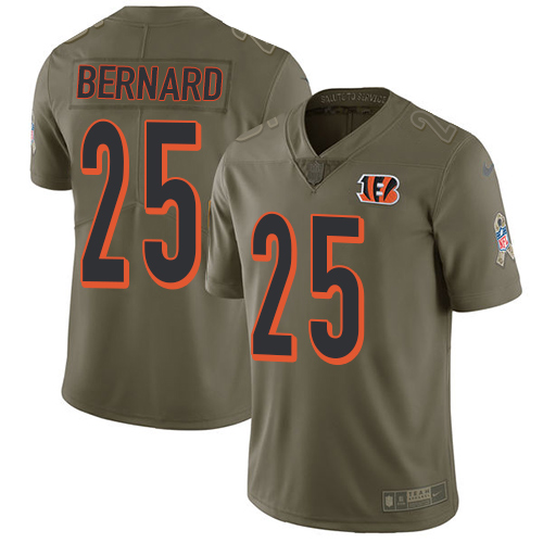 Nike Bengals #25 Giovani Bernard Olive Youth Stitched NFL Limited 2017 Salute to Service Jersey Nike Bengals #25 Giovani Bernard Olive Youth Stitched NFL Limited 2017 Salute to Service Jersey