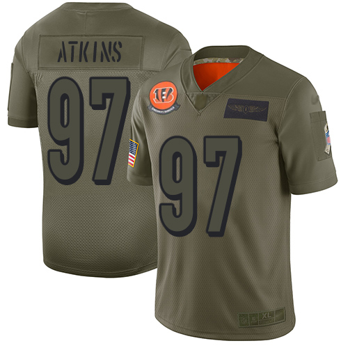 Nike Bengals #97 Geno Atkins Camo Youth Stitched NFL Limited 2019 Salute to Service Jersey