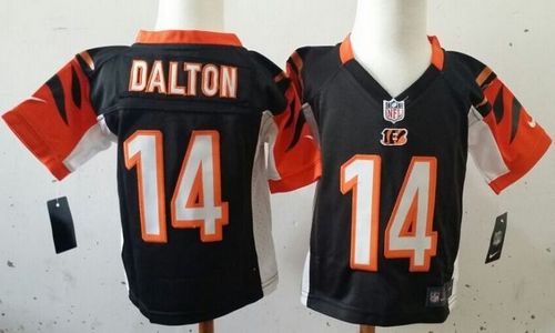Toddler Nike Bengals #14 Andy Dalton Black Team Color Stitched NFL Elite Jersey