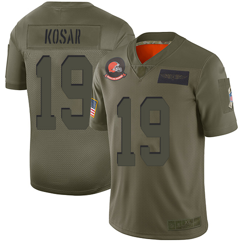 Nike Browns #19 Bernie Kosar Camo Youth Stitched NFL Limited 2019 Salute to Service Jersey