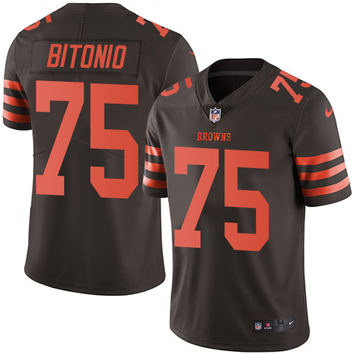 Nike Browns #75 Joel Bitonio Brown Youth Stitched NFL Limited Rush Jersey