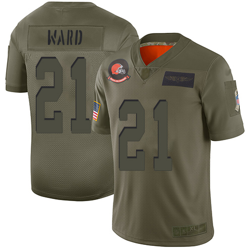 Nike Browns #21 Denzel Ward Camo Youth Stitched NFL Limited 2019 Salute to Service Jersey